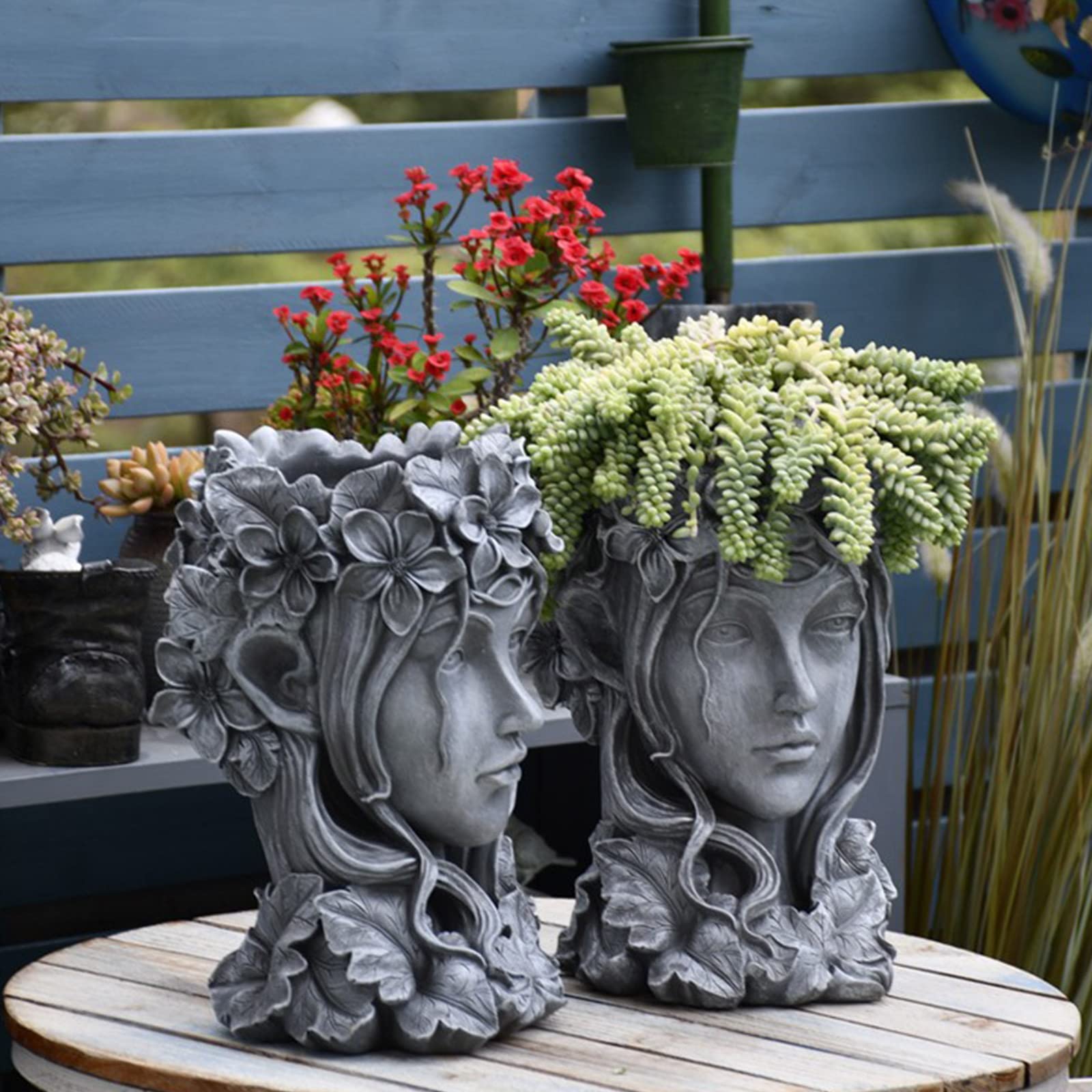 Handmade Girl Head Shaped Flower Pot - UV Epoxy Mold for Pen Holder, Candle Holder & Cement Planter - DIY Resin Silicone Mould for Home Decor & Crafts - Perfect for Garden Decor, Office Desk Organizer & Gift Making