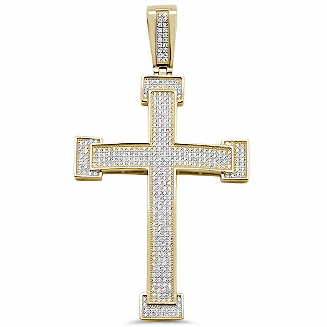 3mm Micro Pave Cubic Zirconia Hip Hop Cross Pendant Necklace - 925 Sterling Silver for Men & Women - Perfect for Gifts, Parties, and Everyday Fashion