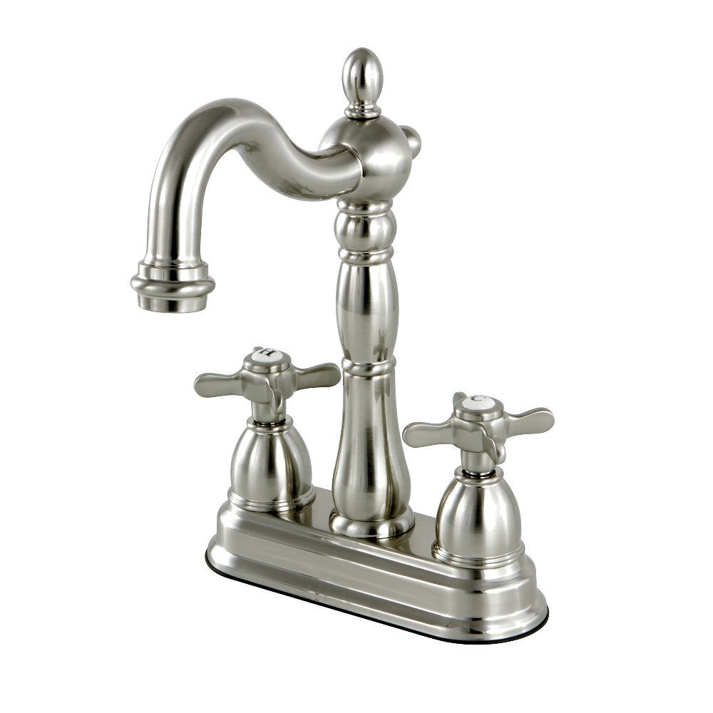 Kingston Brass KB1498BEX Essex Two Handle Bar Faucet - Premium Brushed Nickel Finish for Kitchen & Bar Sink - Perfect for Modern Home, Restaurant, and Commercial Use