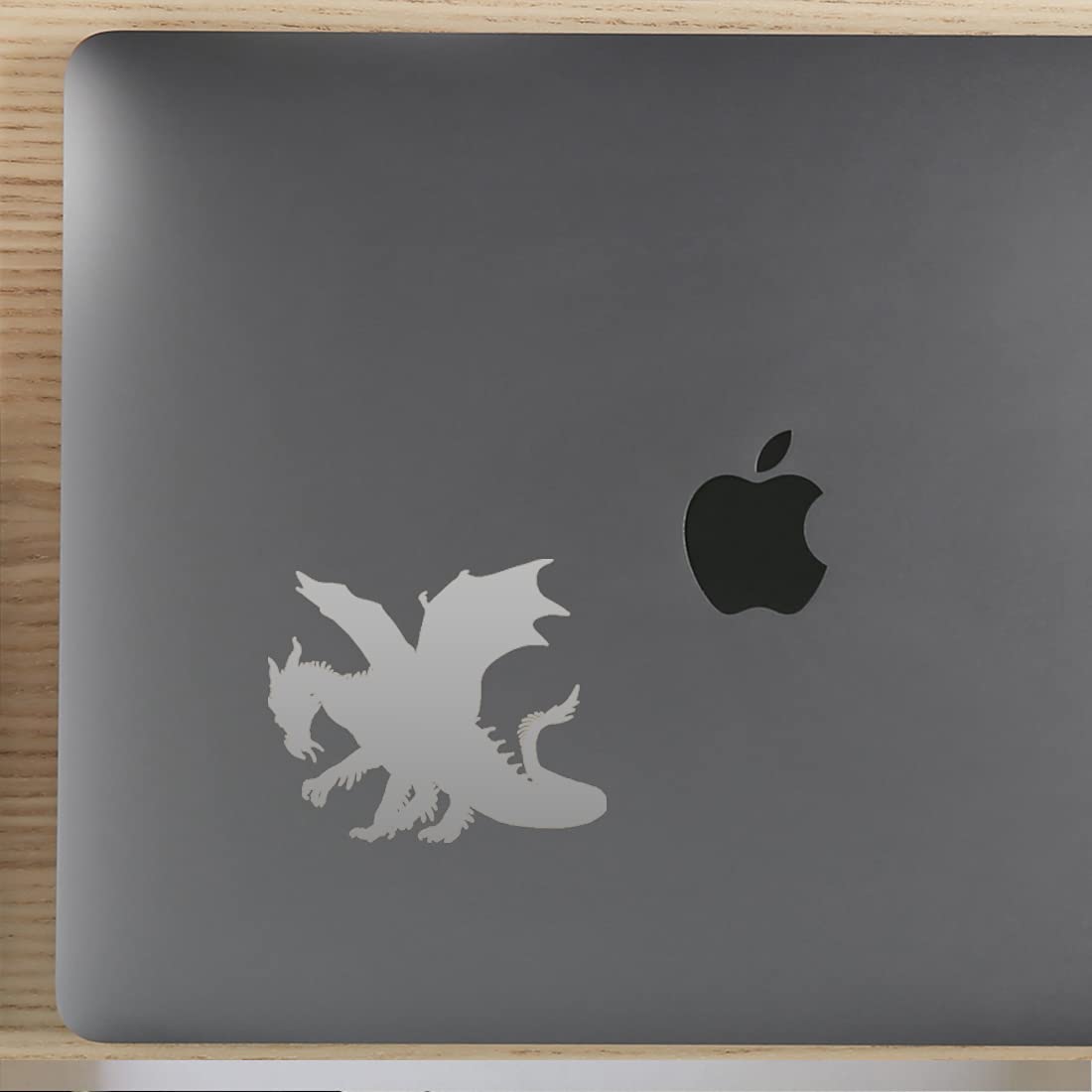 Premium Waterproof Vinyl Decal Stickers - Dragon 6 (Metallic Silver) Set of 2 - Durable Laptop, Phone, Helmet, Car Window Decals for Home & Office Decor, DIY Crafts, Gift Ideas