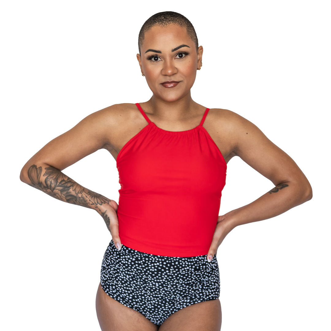 High Neck Tankini Top for Women - UPF 50+ Swimwear, Modest Bathing Suit for Beach & Pool - Perfect for Surfing, Swimming & Summer Vacations