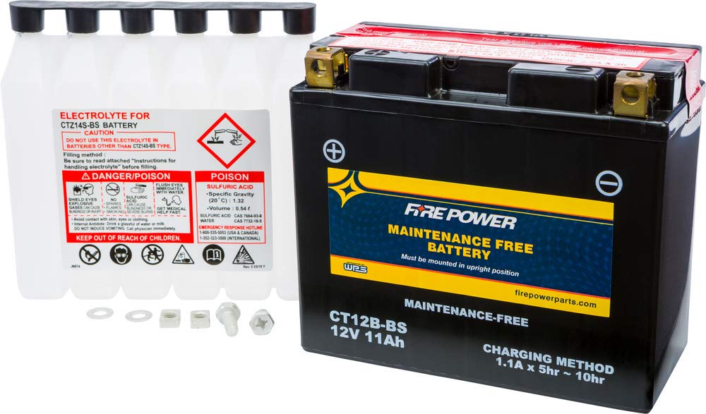 FIRE Power 49-2259 Maintenance Free 12V Battery CT12B-BS - Perfect for Cars, Trucks, and Marine Vehicles - Long Lasting Power Solution