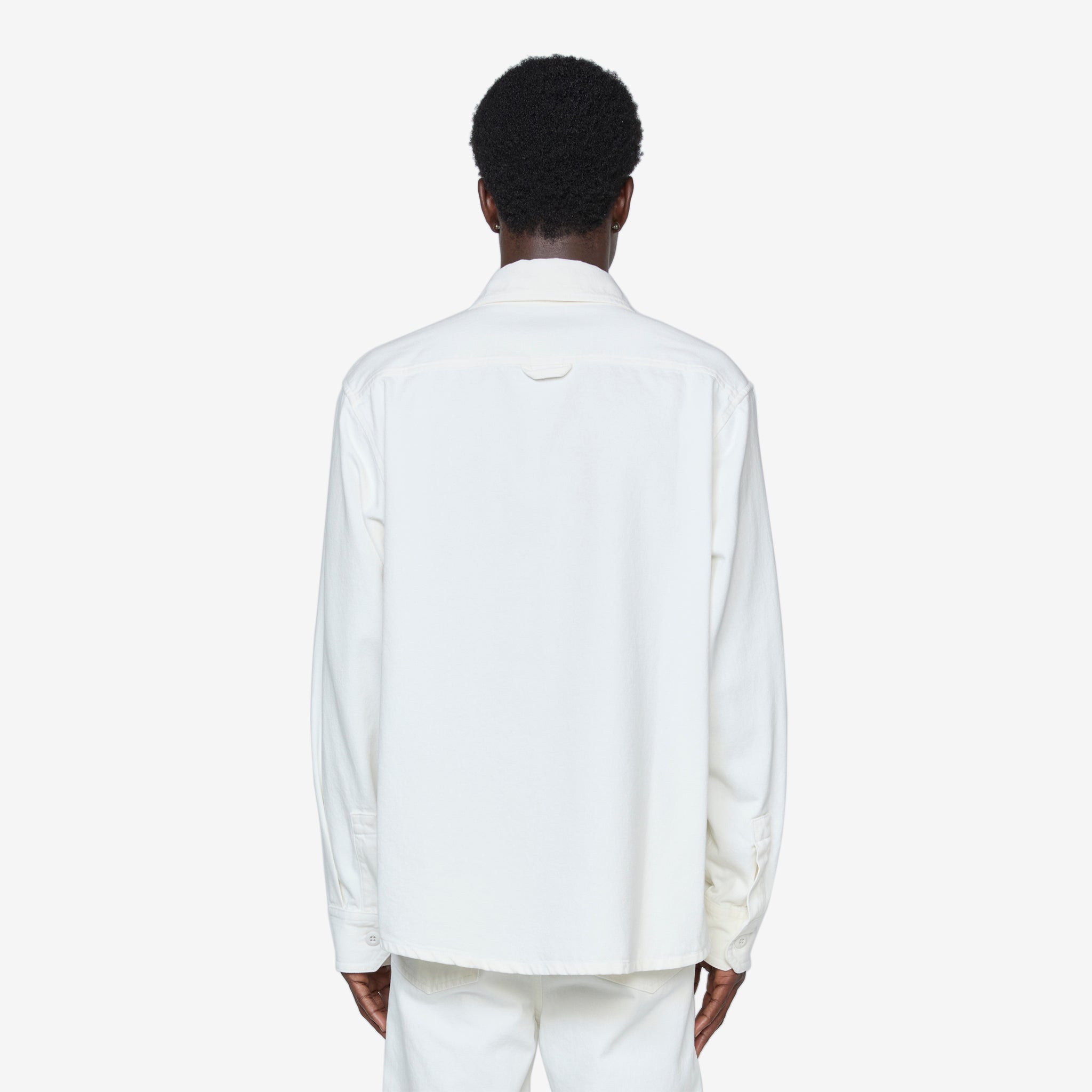 Embroidered Basile Overshirt in Eggshell White - Stylish Layering Piece for Men's Casual Outfits & Streetwear Fashion