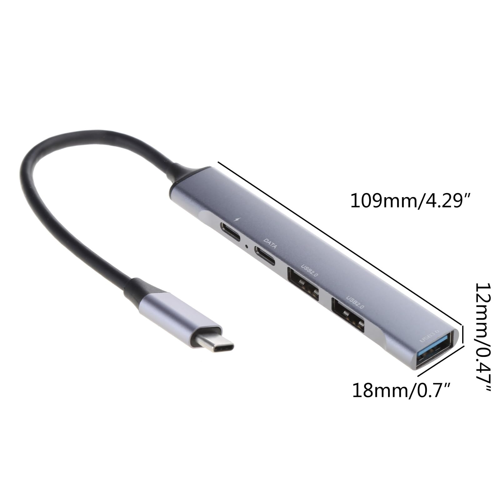 JTQYFI 7-in-1 USB C Hub with 60W PD Charging - 1xUSB 3.0, 2xUSB 2.0, 1xUSB-C Port - 10Gbps High Speed Data Transfer - Ultra Slim Aluminum Alloy Design for MacBook Pro/Air, iPad Pro, Dell XPS, Surface Laptop & More