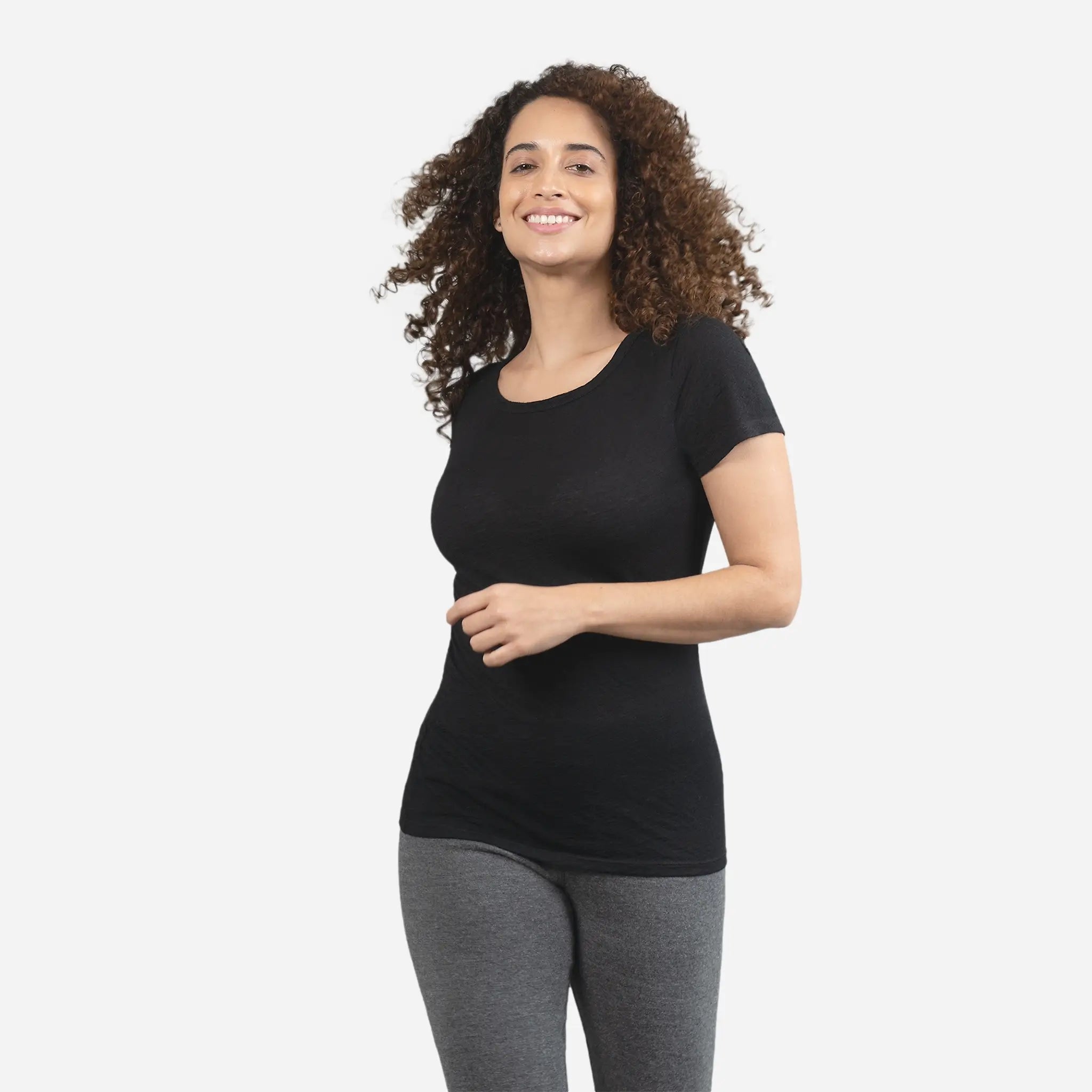 Ultralight Women's Alpaca Wool T-Shirt - 160 GSM Soft Crew Neck Tee for Travel, Hiking & Everyday Comfort
