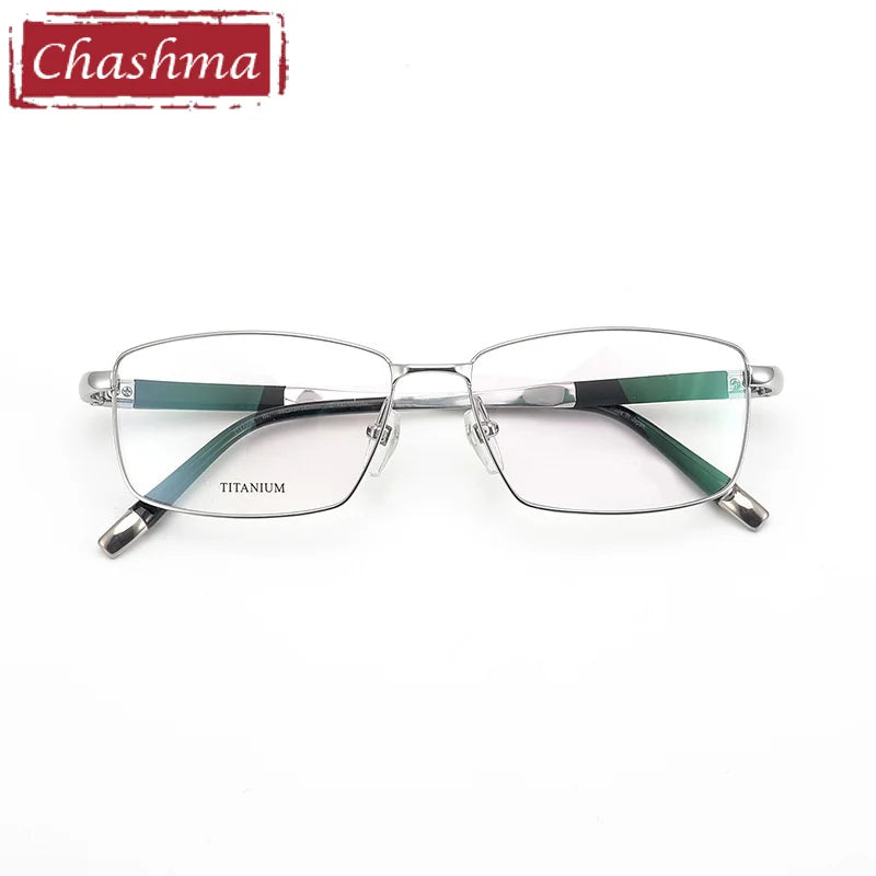Men's Titanium Square Full Rim Eyeglasses 27448 – Lightweight Durable Frame for Work, Reading & Everyday Use