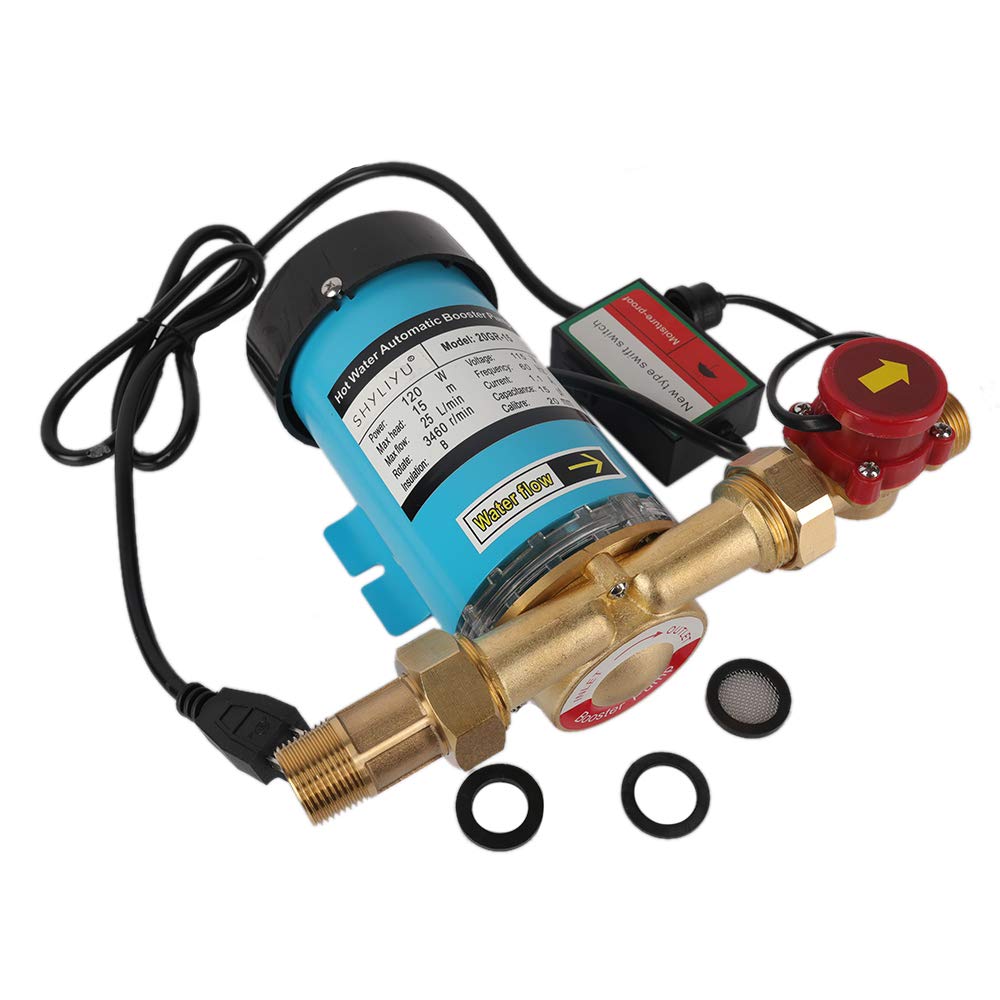 115V 120W 1 Inch Outlet Automatic Home Pressure Booster Pump with Water Flow Switch - Whole House Water System, Shower & Garden Irrigation Booster