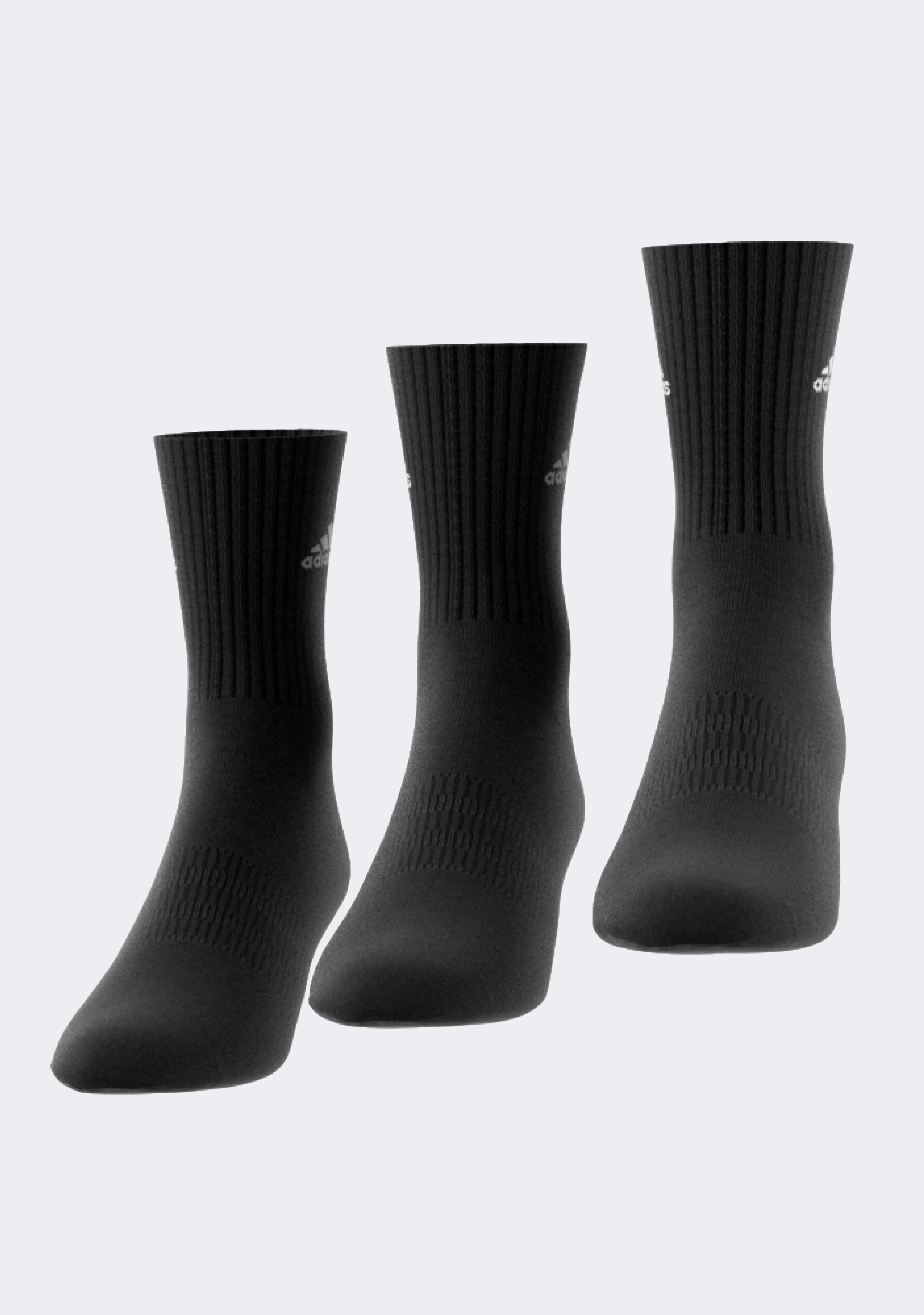 Adidas Performance Cushioned Crew Socks 3-Pack - Moisture-Wicking Athletic Socks for Running, Gym & Everyday Comfort