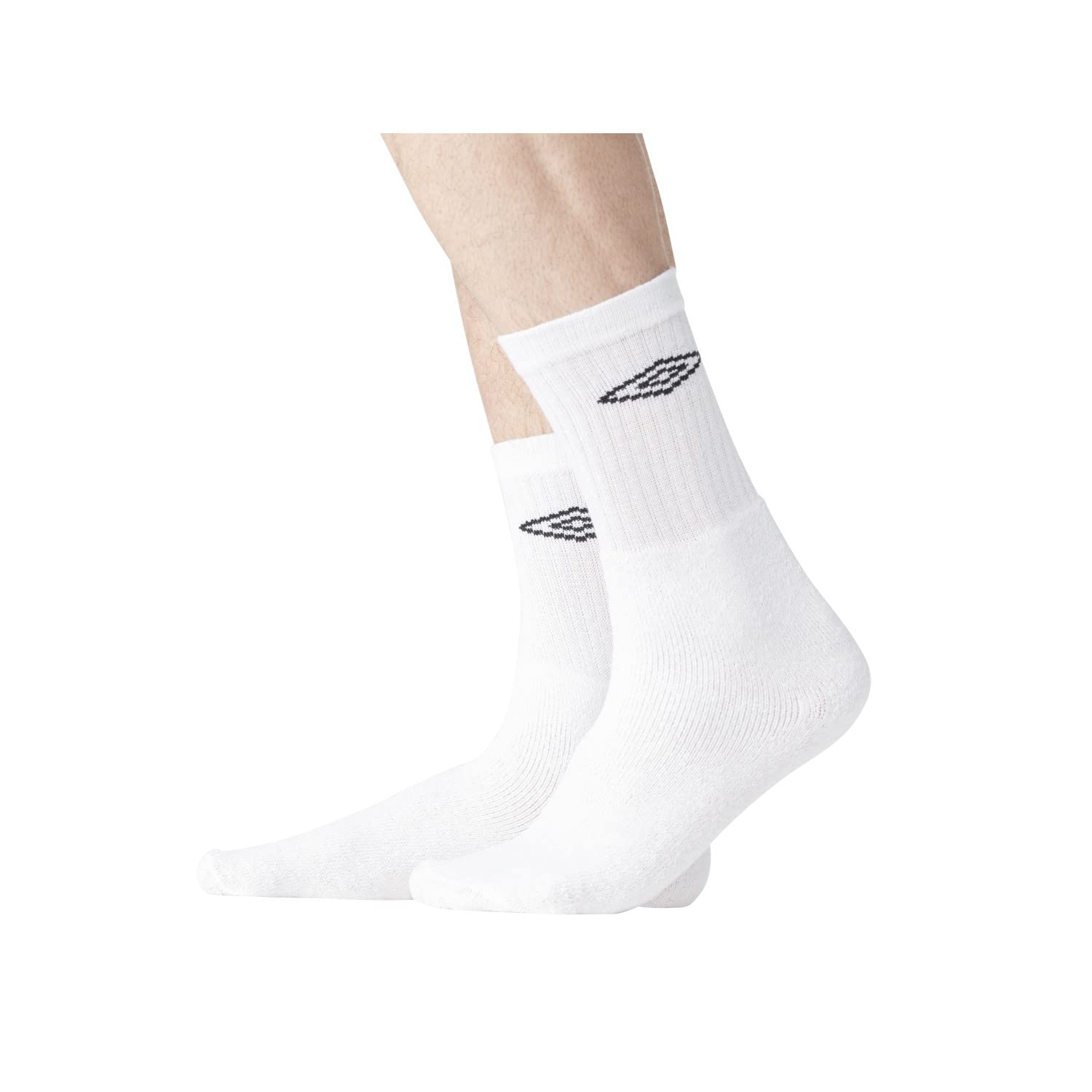 Umbro Men's Athletic Socks - 10 Pack White Crew Socks for Running, Gym & Casual Wear - Moisture Wicking Comfort Socks for Sports & Everyday Use