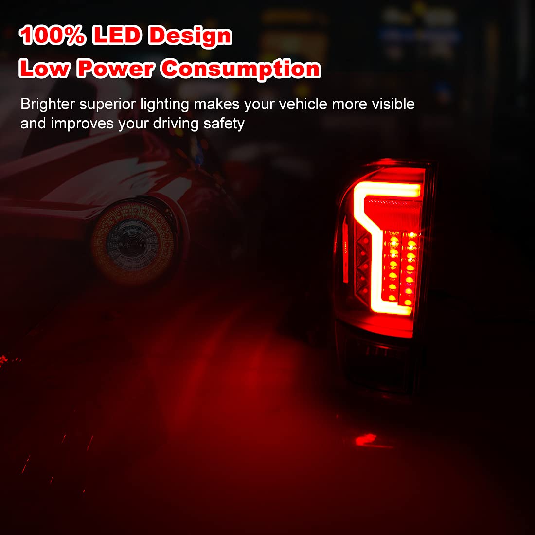 Nixon Offroad LED Tail Lights for 2016-2021 Toyota Tacoma - Red Lens LED Brake Lights & Turn Signals with DRL | Waterproof Rear Light Assembly Replacement for Tacoma Pickup Truck (Driver & Passenger Side) | Perfect for Off-Roading, Night Driving & Enhanced Safety