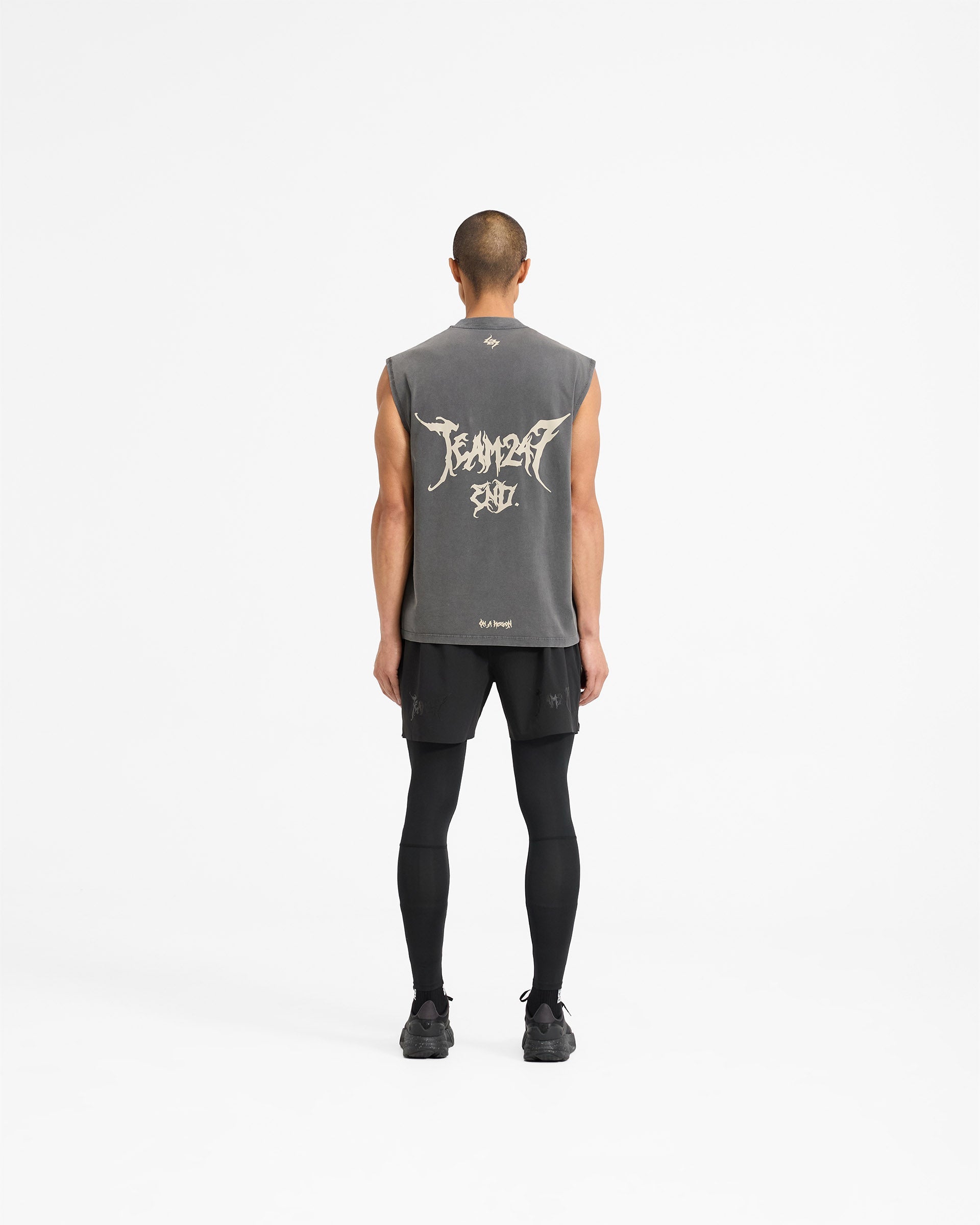 Team 247 X END Oversized Tank Top - Washed Grey - Streetwear Fashion for Men | Gym, Casual Wear & Summer Outfits