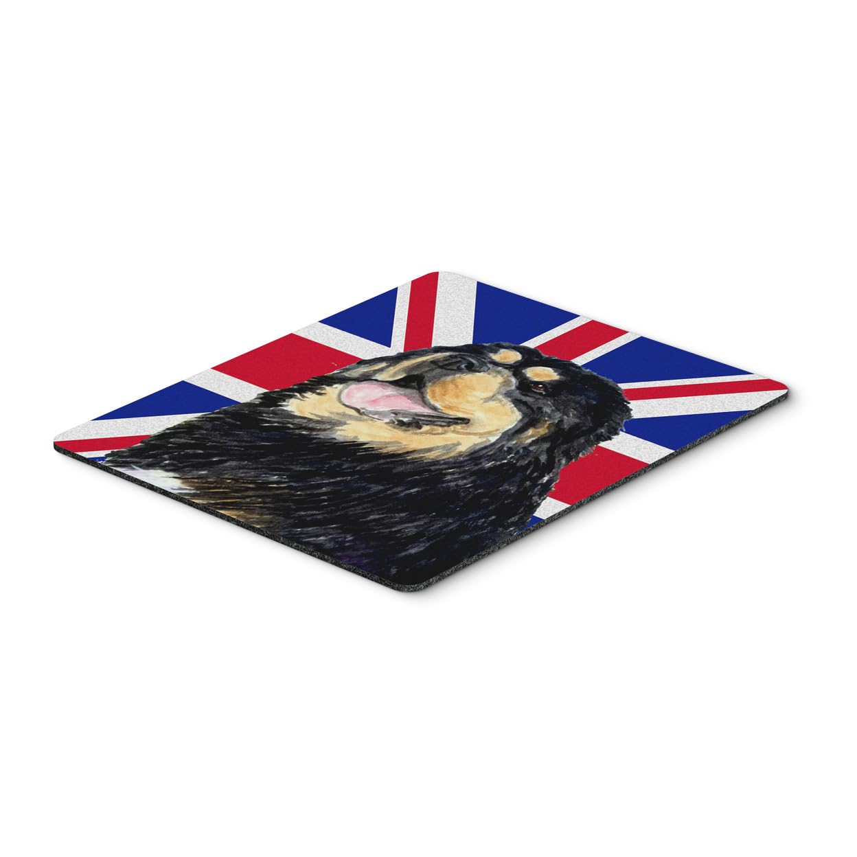 Tibetan Spaniel with British Flag Mouse Pad - Washable Large Desk Mat for Home, Office, Gaming & Work | English Union Jack Design | Hot Pad & Trivet for Computers & Laptops | Perfect for Workstations, Gaming Setups & Kitchen Use