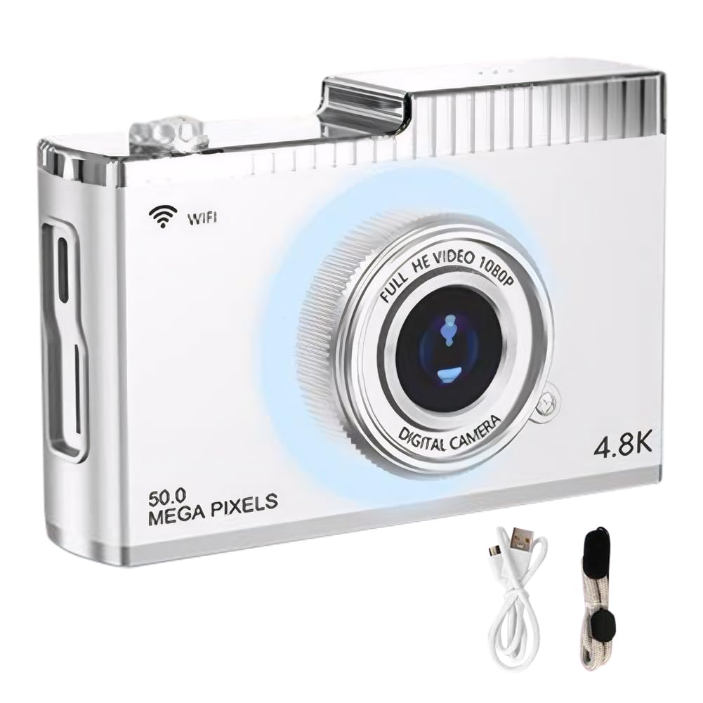 LYEAA 4K 50MP Digital Camera with 8x Optical Zoom, Autofocus, WiFi Connectivity & Built-in Fill Light - Perfect for Vlogging, Travel Photography and YouTube Content Creation