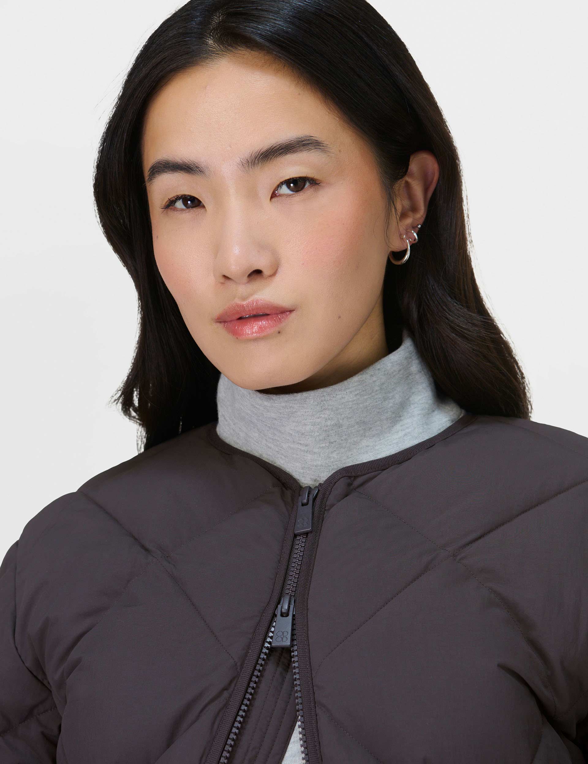 On the Go Quilted Jacket for Women - Urban Grey | Lightweight Water-Resistant Outerwear for Travel, Commuting & Outdoor Activities