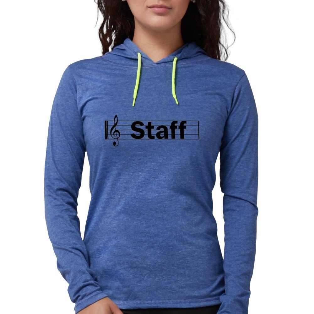 Music Staff Long Sleeve Hoodie T-Shirt - Band & Orchestra Themed Apparel for Musicians & Music Lovers - Perfect for Concerts, Rehearsals & Casual Wear