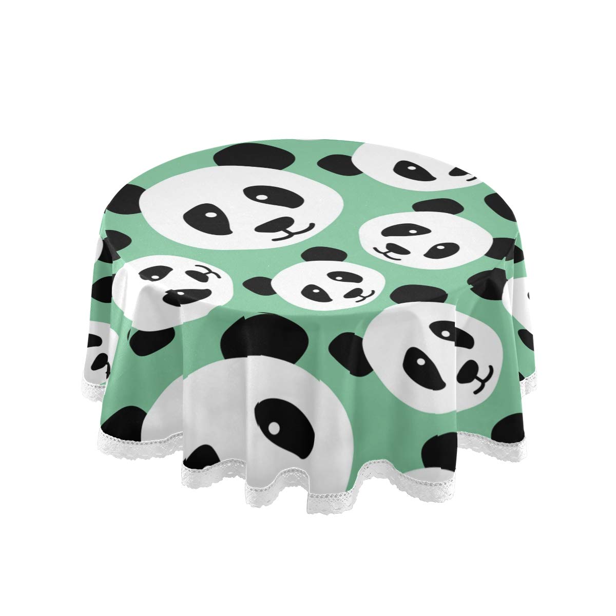 60 Inch Round Tablecloth - Fancy Panda Print Polyester Circular Table Cover for Dinner, Holiday, Banquet, Wedding & Baby Shower | Waterproof & Wrinkle-Resistant for Indoor/Outdoor Use