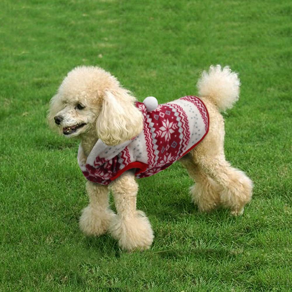 Warm Dog Snow Coat - Christmas Pet Costume Size M for Winter Walks