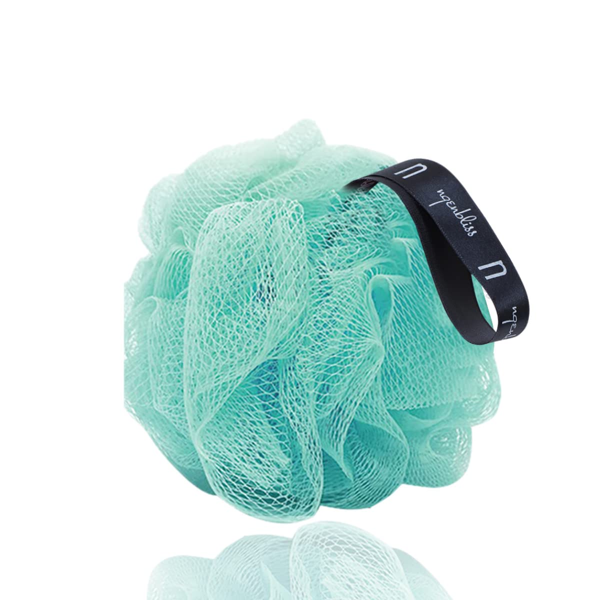 Ngenbliss Green Loofah Bath Sponge Pouf - Exfoliating Body Scrubber for Smooth Skin | Shower & Bath Essential for Daily Exfoliation & Relaxation