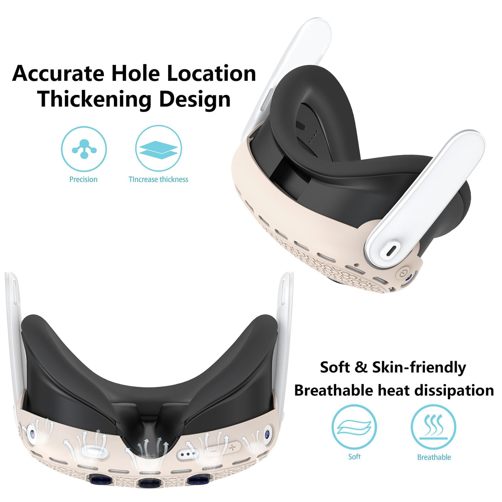 LICHIFIT Silicone Protective Cover for Meta Quest 3 VR Headset - Anti-Slip Shockproof Case for Gaming, Fitness & Virtual Reality Experiences
