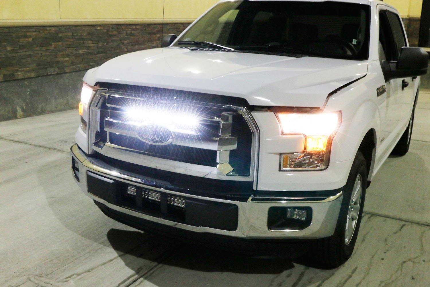 54W 20 LED Light Bar with Hidden Behind Grille Mount Bracket for 2015+ Ford F150 - Off-Road Lighting, Truck Accessories, Night Driving & Adventure Use