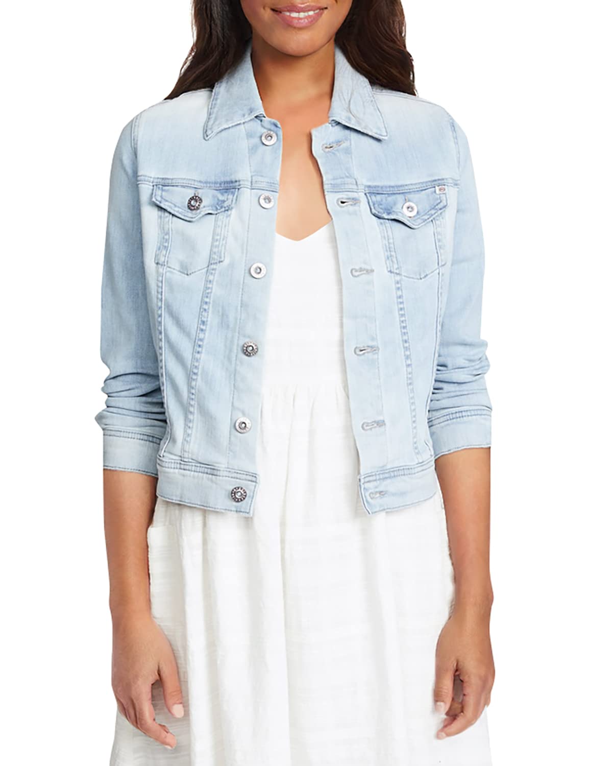 AG Adriano Goldschmied Women's Robyn Fitted Stretch Denim Jacket - Slim Fit Denim Jacket for Women, Comfortable & Stylish - Perfect for Casual Outfits, Date Nights & Layering