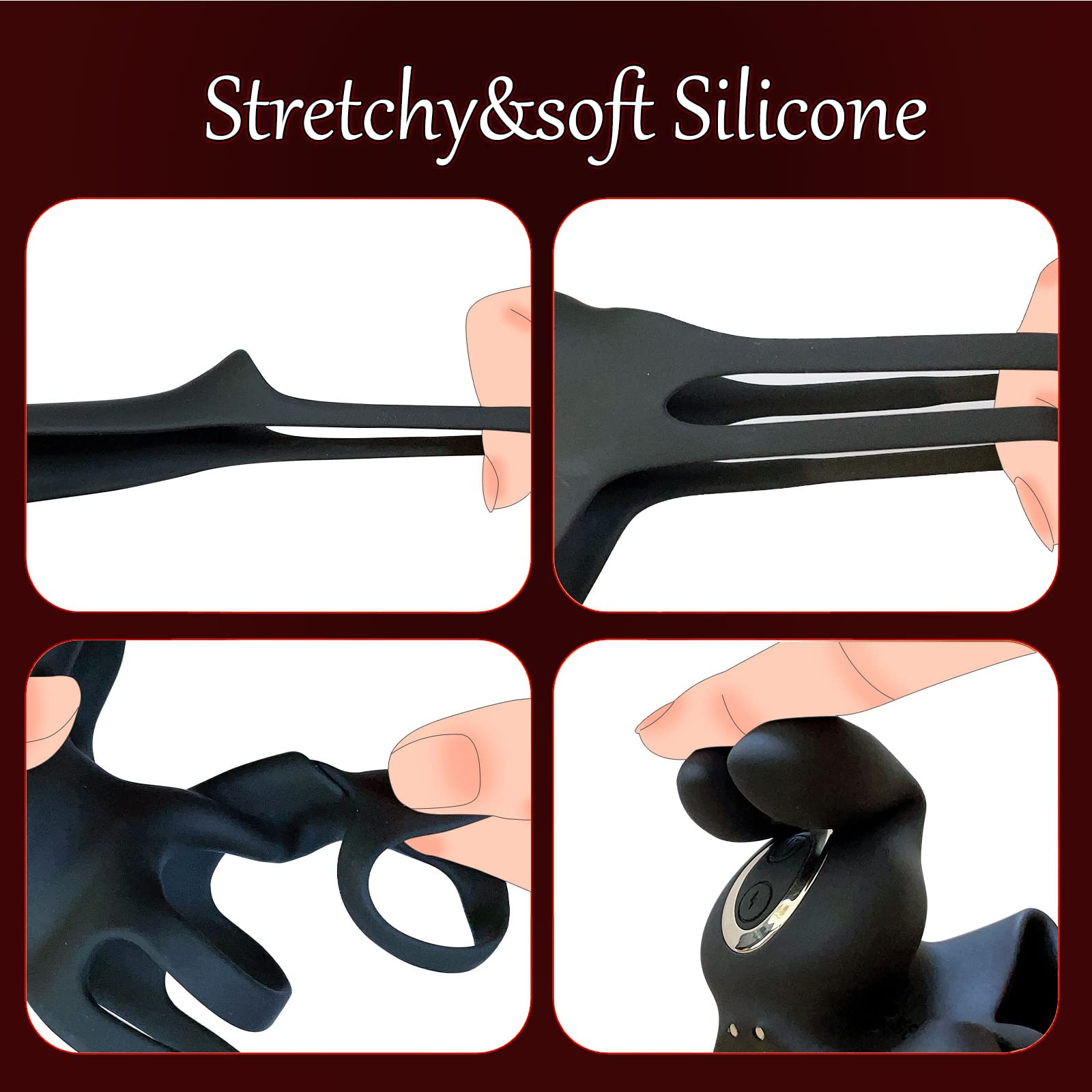10-Speed Vibrating Cock Ring for Men & Couples - Remote Control Penis Ring with Clitoral Stimulator for Longer Erection & Enhanced Pleasure - Perfect for Couples Play, Romantic Nights & Spicing Up Your Sex Life