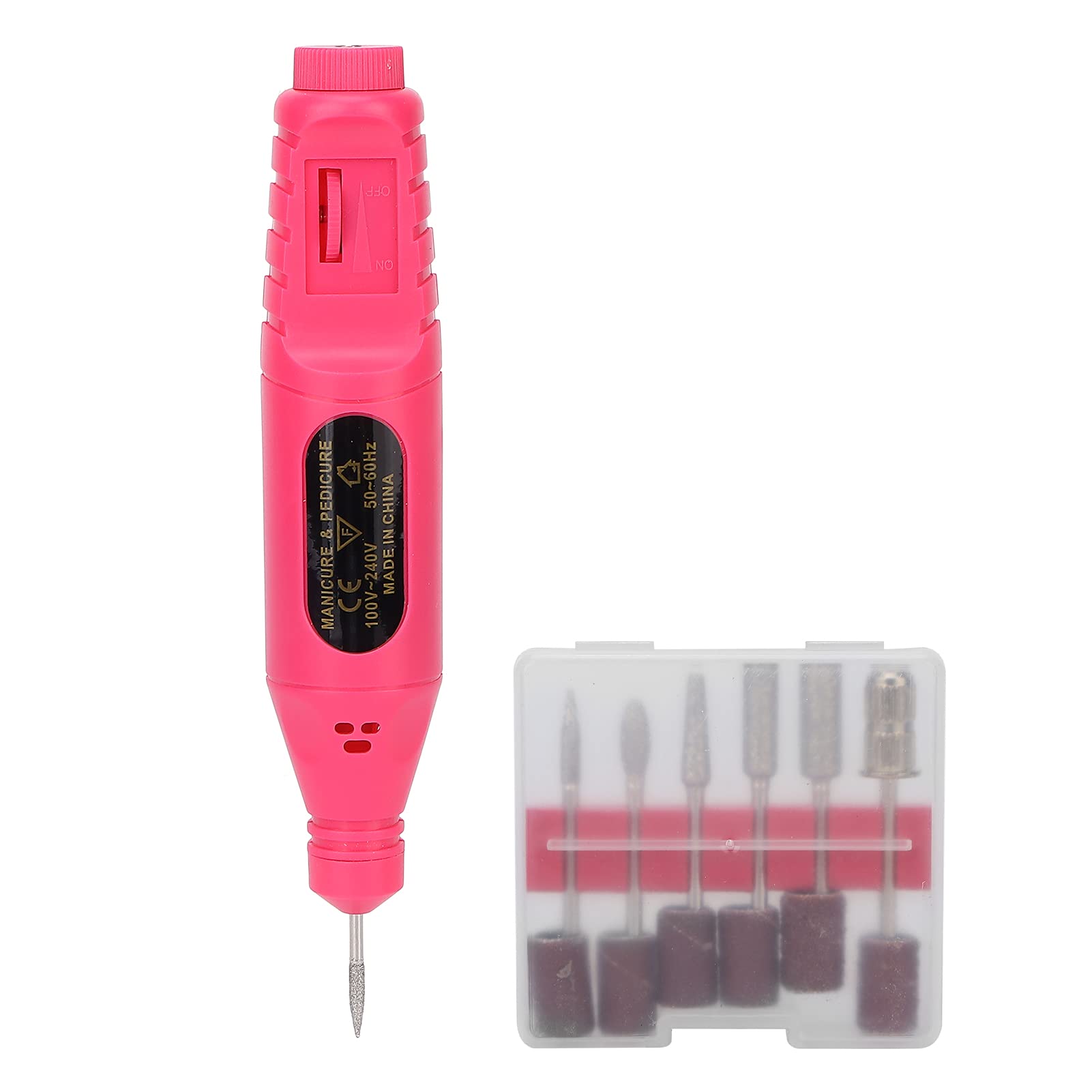 SBM MART Professional Electric Nail File Set - Low Noise Adjustable Speed Nail Drill Machine with Matte Finish for Home & Salon Use | Durable Manicure Pedicure Kit for Acrylic Gel Nails (Rose Red) - Perfect for DIY Nail Art, Salon Treatments & At-Home Grooming