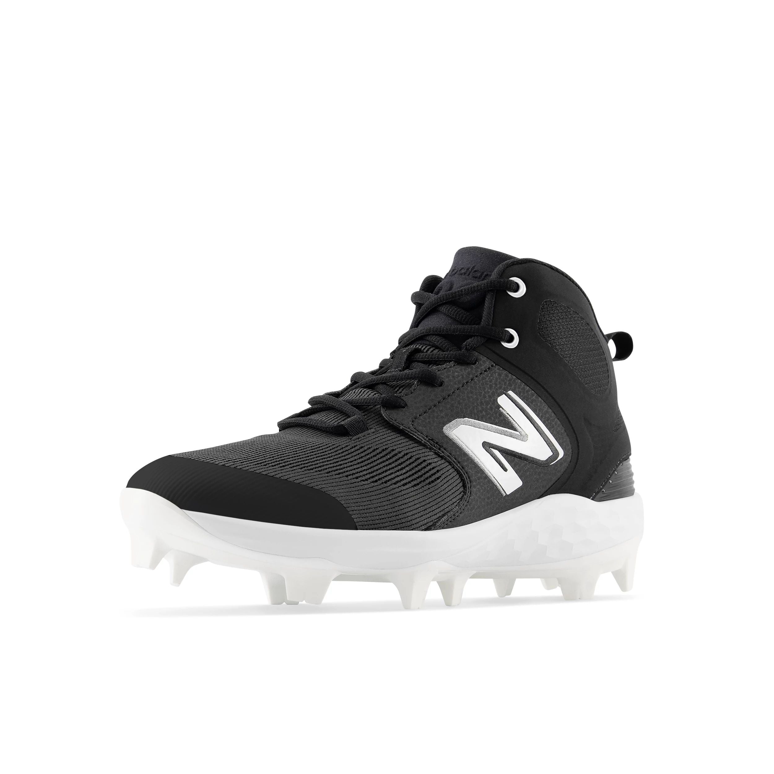 New Balance Fresh Foam 3000v6 Black/White Mid TPU Men's Soccer Cleats - Lightweight Football Shoes for Artificial Turf & Firm Ground - Perfect for Training & Matches