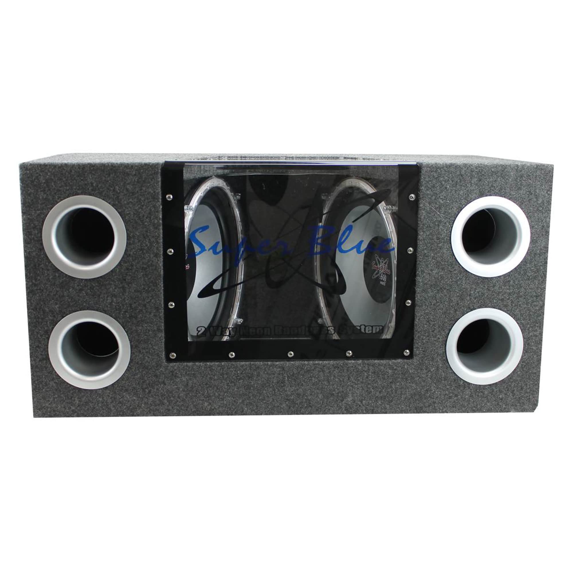 12'' 1200W Powered Subwoofer Speaker with Blue LED Lights - 2-Way Bandpass Car Audio System in Vented Enclosure | Premium Bass for Cars, Trucks & Home Theater | Perfect for Road Trips, Parties & Movie Nights