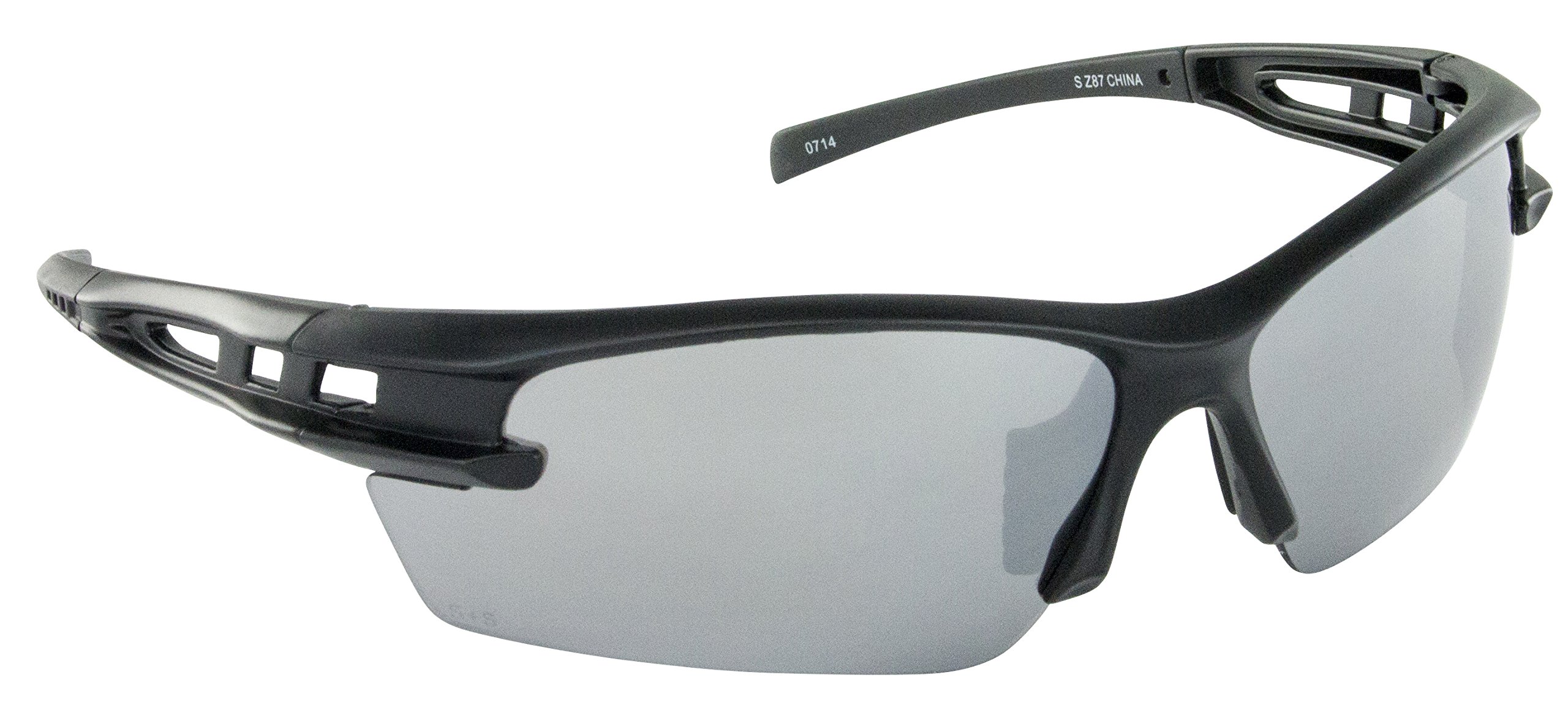 SAS Safety 5511-04 Spectro Safety Glasses - Black Frame with Mirror Lens - ANSI Z87.1 Certified - UV Protection - for Construction, Lab & Industrial Use