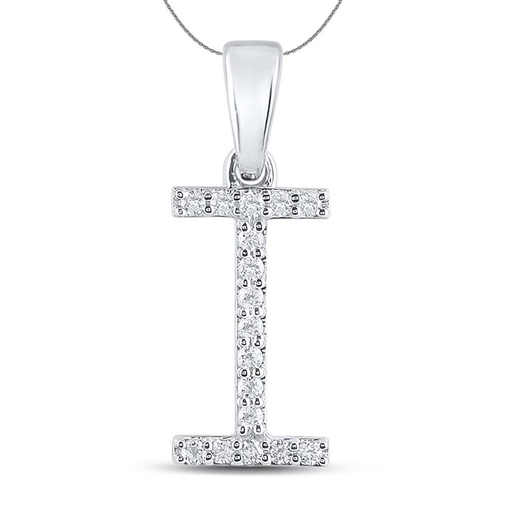Diamond Initial Necklace for Women & Girls - Personalized A to Z Letter Jewelry in 10K White Gold with 18