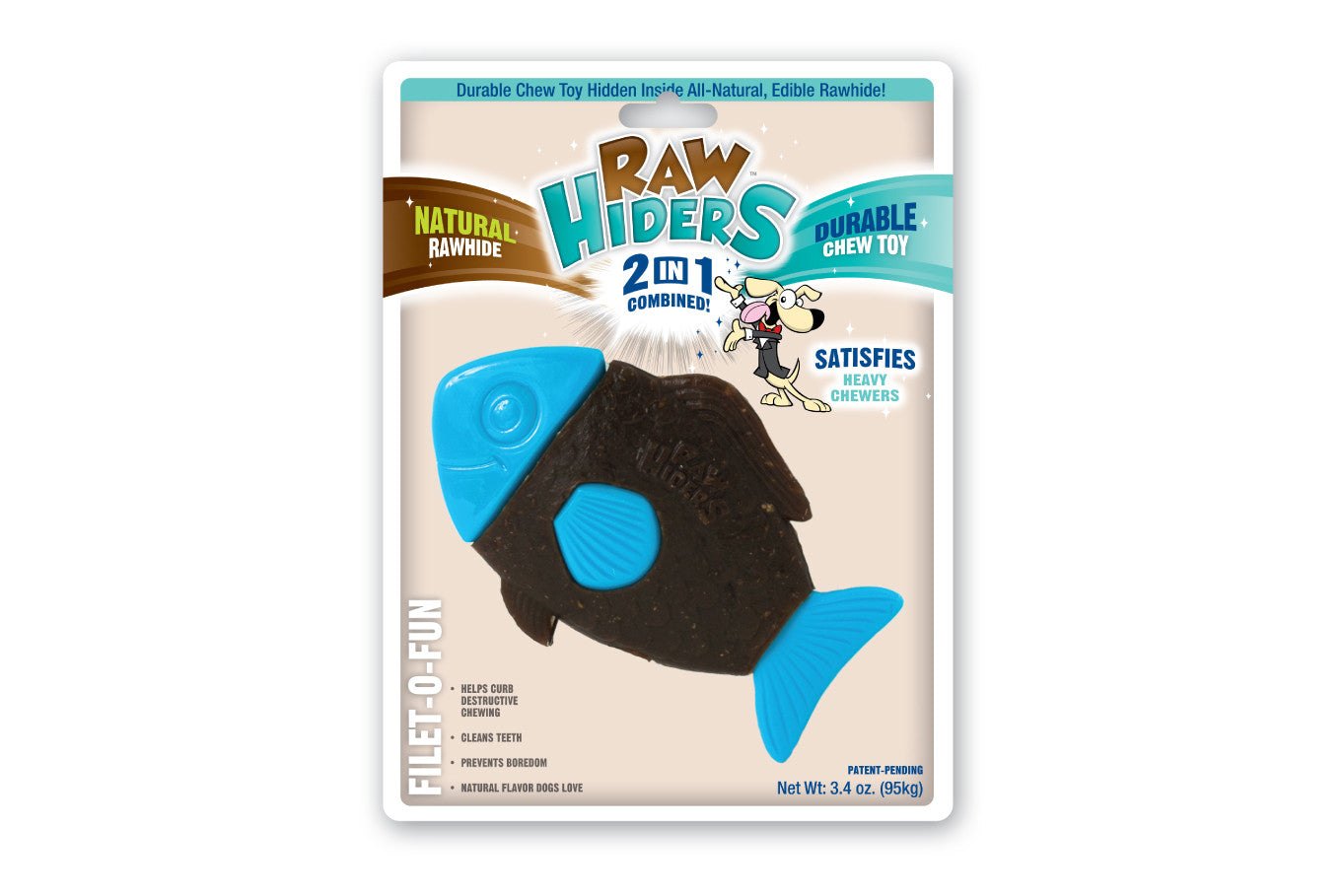 Premium Rawhide Dog Chews - Natural Filet O Fun Treats for Small & Large Dogs - Dental Health & Stress Relief - Perfect for Training, Playtime & Long-Lasting Chewing