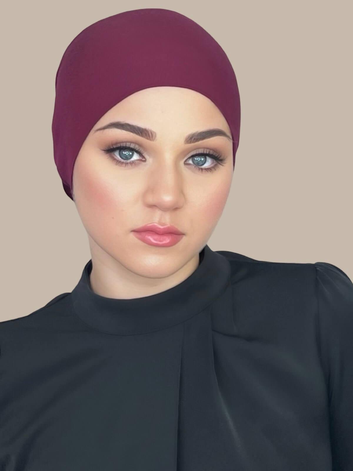 Premium Jersey Underscarf Burgundy - Soft Muslim Hijab Liner for Women - Perfect for Daily Wear, Prayer & Modest Fashion