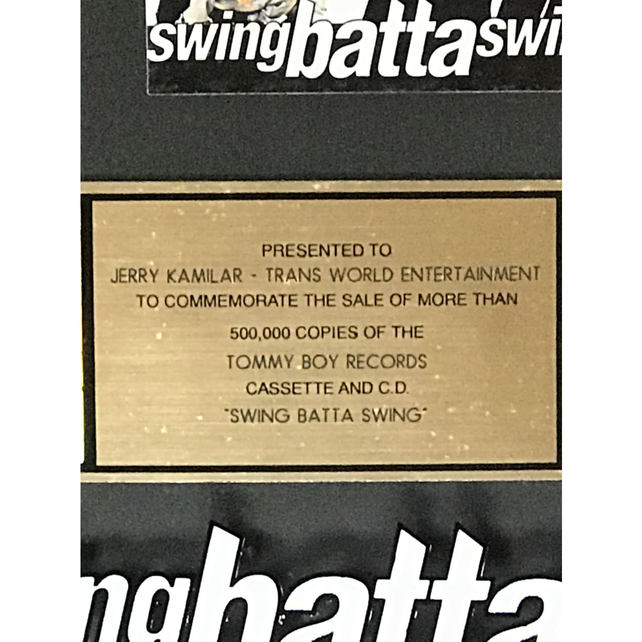 K7 Swing Batta Swing RIAA Gold Album Award Plaque - Certified Music Collectible for Display & Decor - Perfect for Music Fans, Awards Shows & Home Office Decor