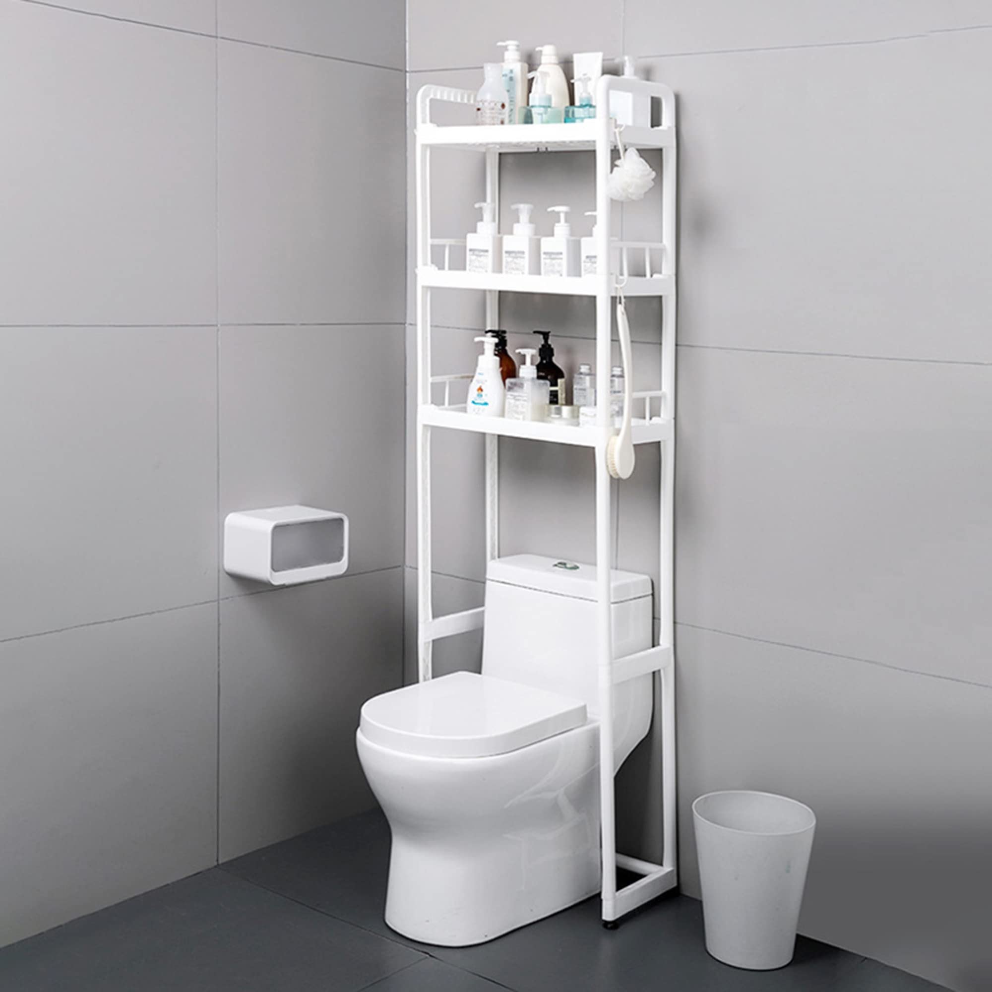 Space-Saving 3-Tier Bamboo Over-The-Toilet Storage Cabinet - Freestanding Bathroom Organizer with Open Shelves for Towels, Toiletries & Decor - Perfect for Small Bathrooms, Apartments & Powder Rooms