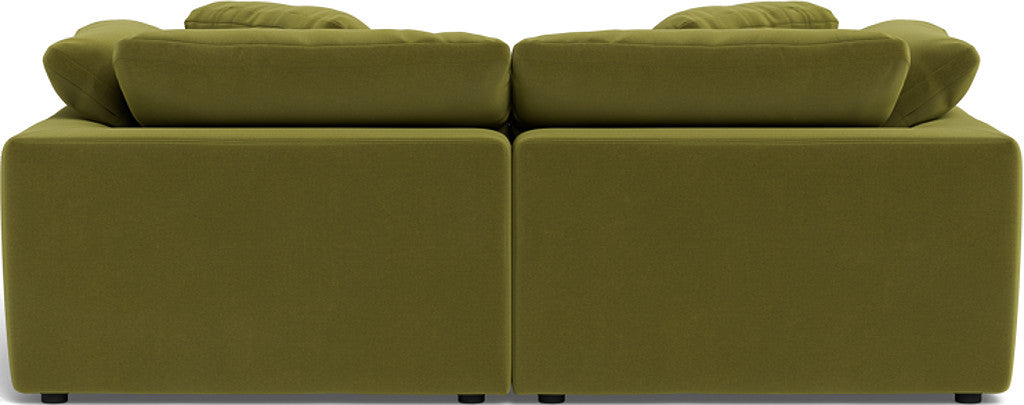 Fluffy 2-Piece Sectional Sofa with Ottoman - Soft Plush Fabric Living Room Couch for Cozy Home, Apartment, or Dorm Comfort - Perfect for Lounging, Movie Nights & Small Spaces
