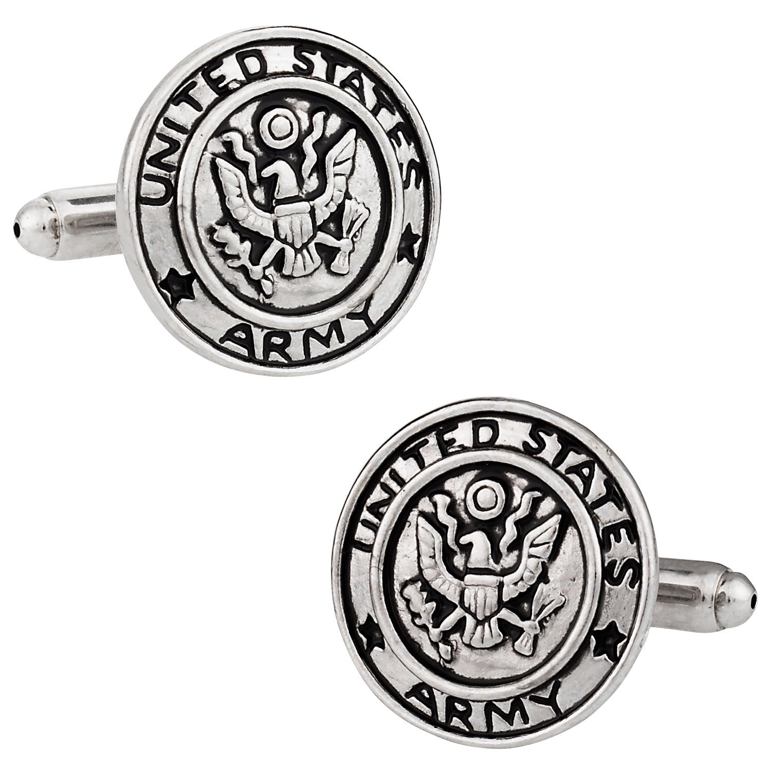 Premium USA Military Cufflinks for Veterans - Patriotic Dress Accessories with Elegant Travel Gift Box - Perfect for Army Navy Air Force Uniforms, Formal Events & Retirement Gifts