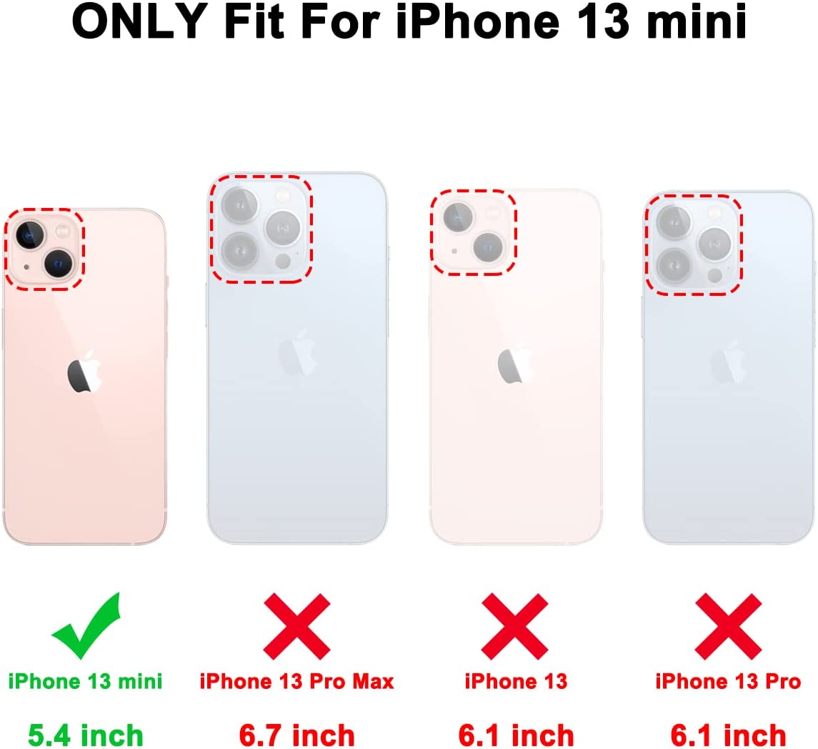 Premium Slim iPhone 13 Mini Case 5.4 Inch with Full Body Protection & Tempered Glass Screen Protector - Marble Design for Everyday Use & Travel Protection