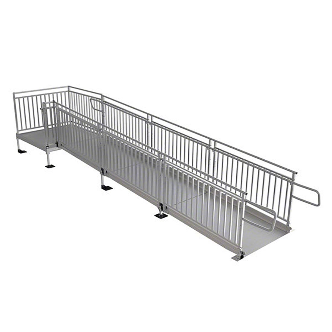 Pathway HD Modular Ramp System with Picketed Handrails - ADA Compliant Wheelchair Access Ramp for Home & Business Use - Durable Aluminum Construction for Indoor/Outdoor Accessibility Solutions