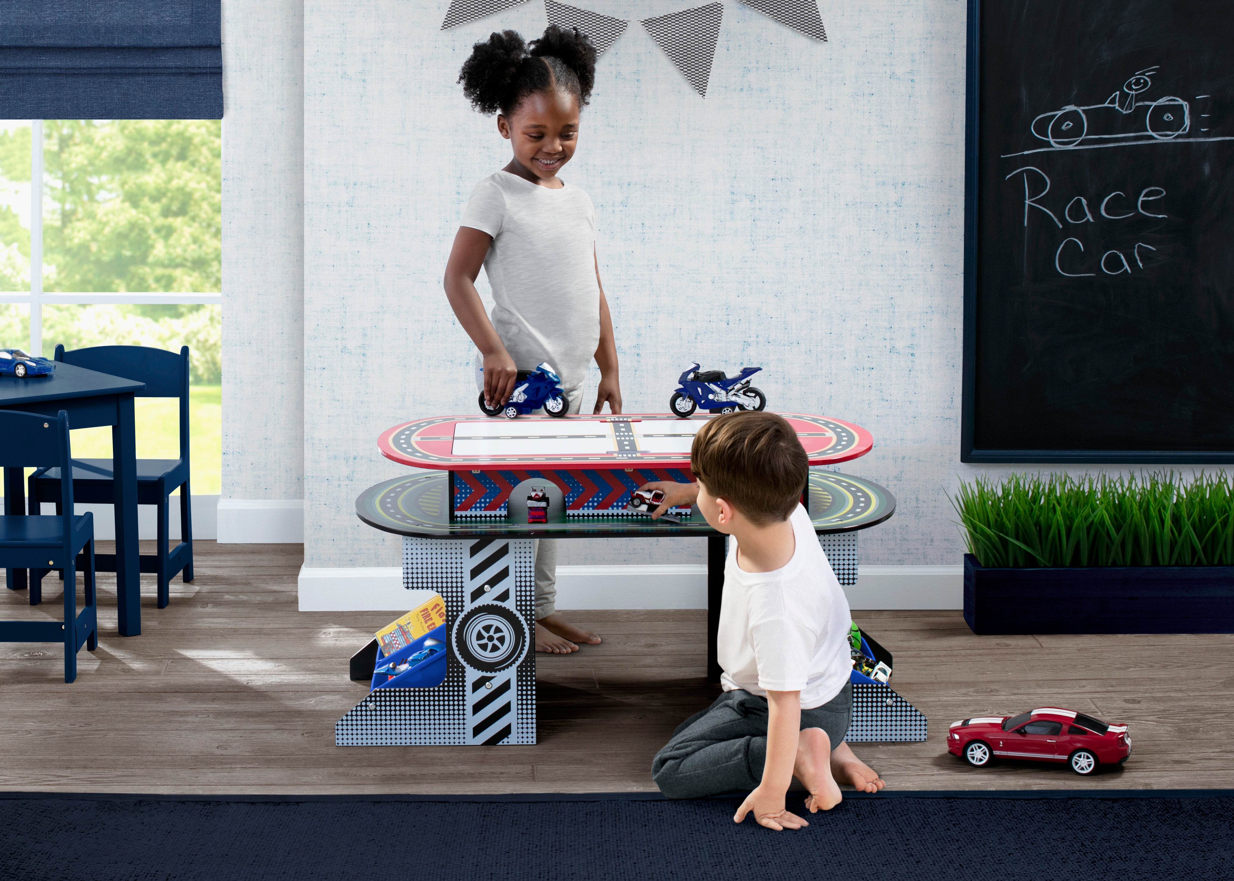 Kids Race Track Toy & Activity Play Table - Interactive Toy Car Set for Toddlers & Children - Perfect for Indoor Playrooms, Birthday Gifts & Family Game Nights