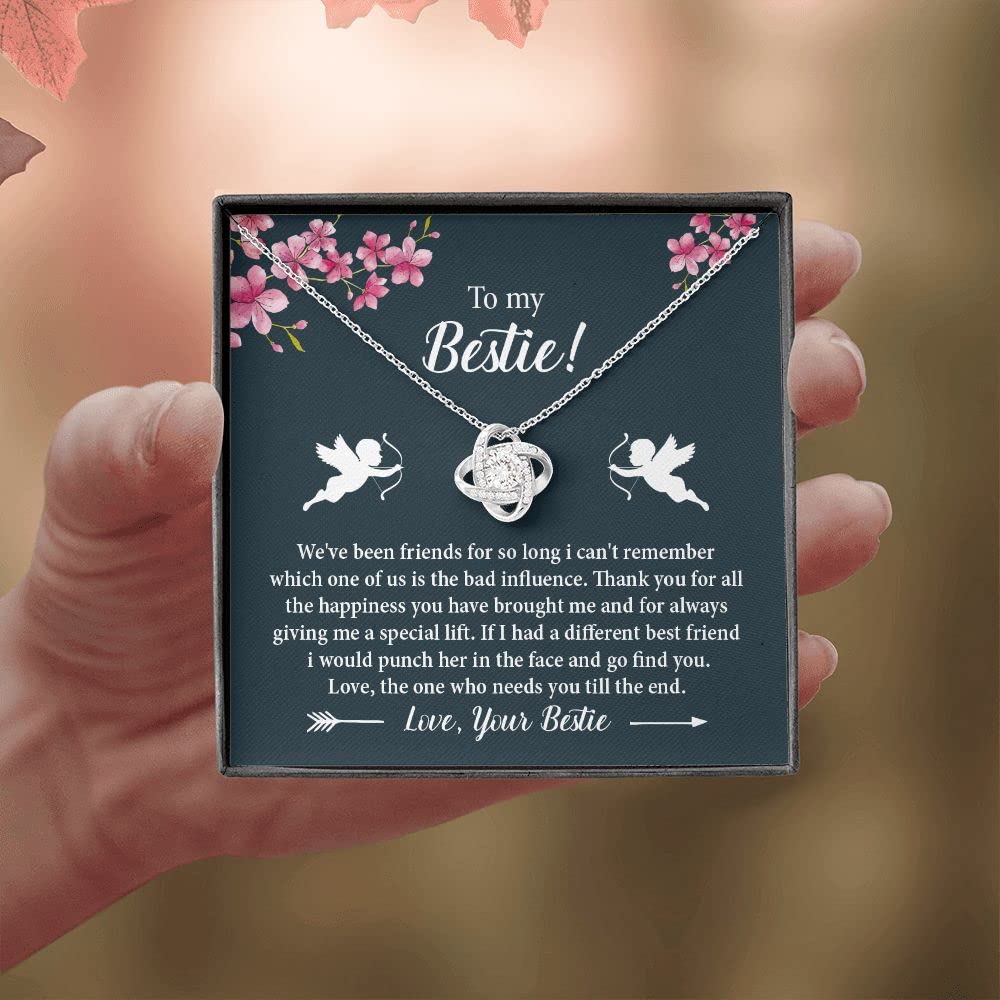 Best Friend Birthday Gifts for Women - Thoughtful Long Distance Friendship Jewelry Necklace with Message Card for Bestie | Meaningful Present for Sister, BFF & Close Friends | Anniversary, Graduation, Valentine's Day Gift Idea
