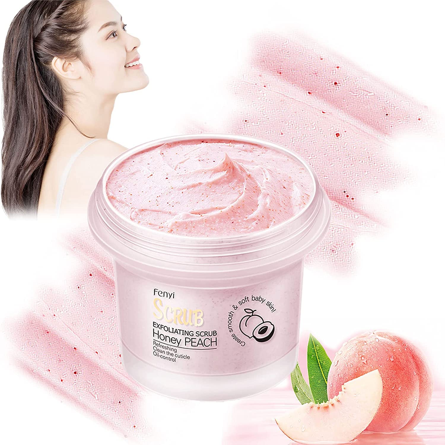Cellu'Natral Peach Smooth Tight Body Scrub - Organic Exfoliating Scrub for Cellulite Removal, Skin Brightening & Moisturizing | Perfect for Pre-Shave, Post-Workout & Spa Day Body Care