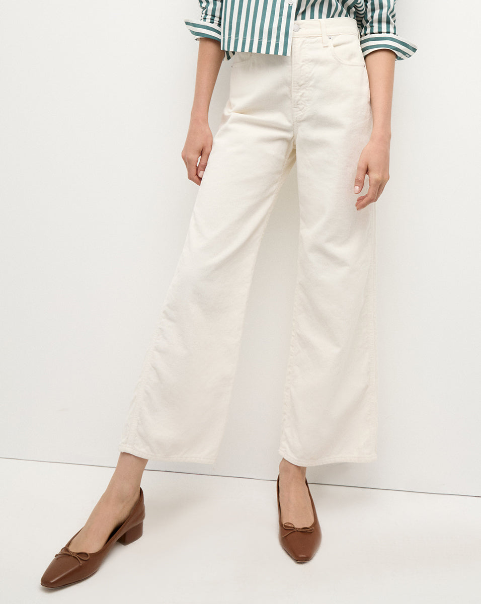 Taylor Corduroy Cropped Wide Leg Pants for Women - High Waisted Stretch Comfort Fit Casual Trousers (Perfect for Fall/Winter, Office Wear & Weekend Outfits)