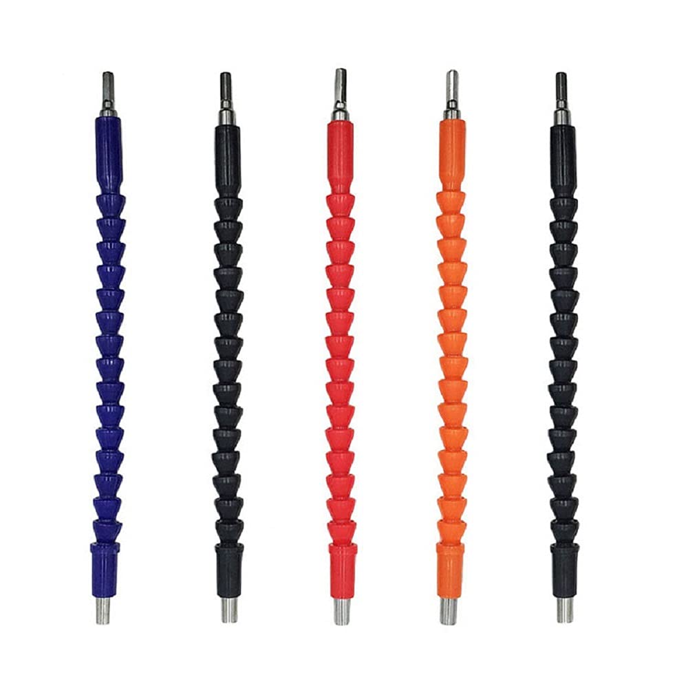 5Pcs 295mm Flexible Drill Bit Extension Set - Screwdriver Bits for Tight Spaces & Hard-to-Reach Areas - Perfect for DIY, Home Repair, and Automotive Work