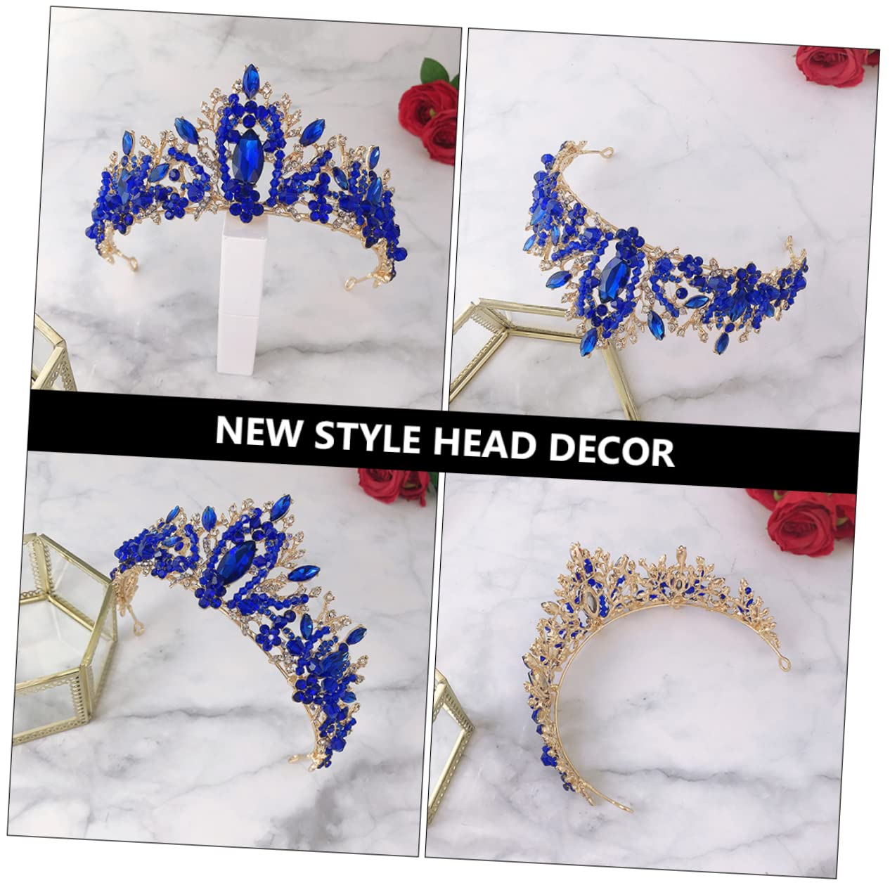 2 Pcs Crystal Crown Wedding Hair Accessories for Bride - Elegant Bridal Tiara & Headdress Jewelry for Women | Perfect for Weddings, Prom, Pageants & Special Occasions