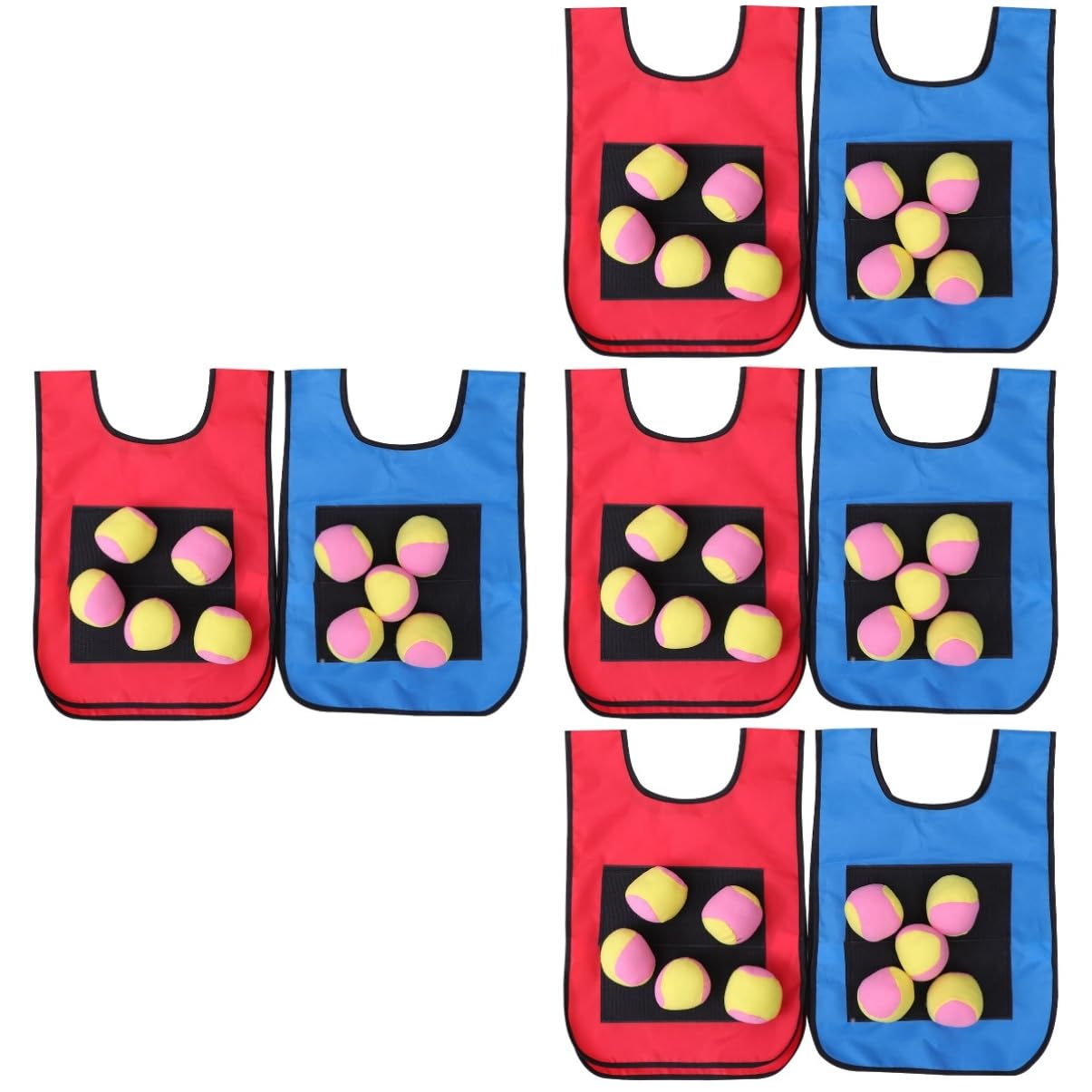48 Pcs Sticky Ball Vests for Kids - Outdoor Foam Bumper Ball Game Set for Dodgeball, Tag & Parent-Child Sports Activities - Perfect for Backyard Play, School PE & Family Fun