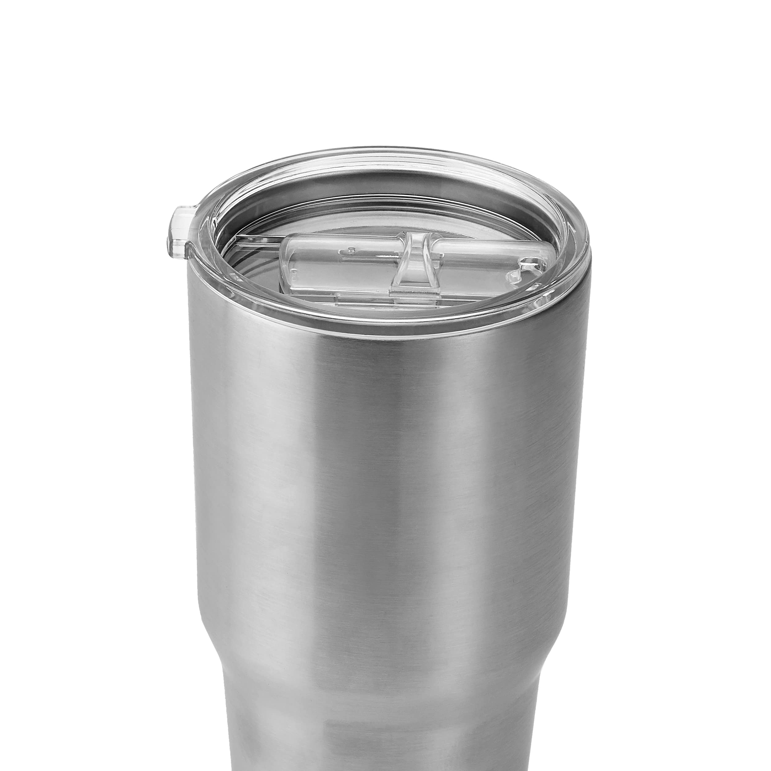 Makerflo Silver 30 oz Curve Stainless Steel Tumbler with Lid & Straw - Bulk Pack of 25 - DIY Customizable for Epoxy, UV DTF, Vinyl & Laser Engraving - Perfect for Gifts, Promotions & Personalized Drinkware (Not for Sublimation)