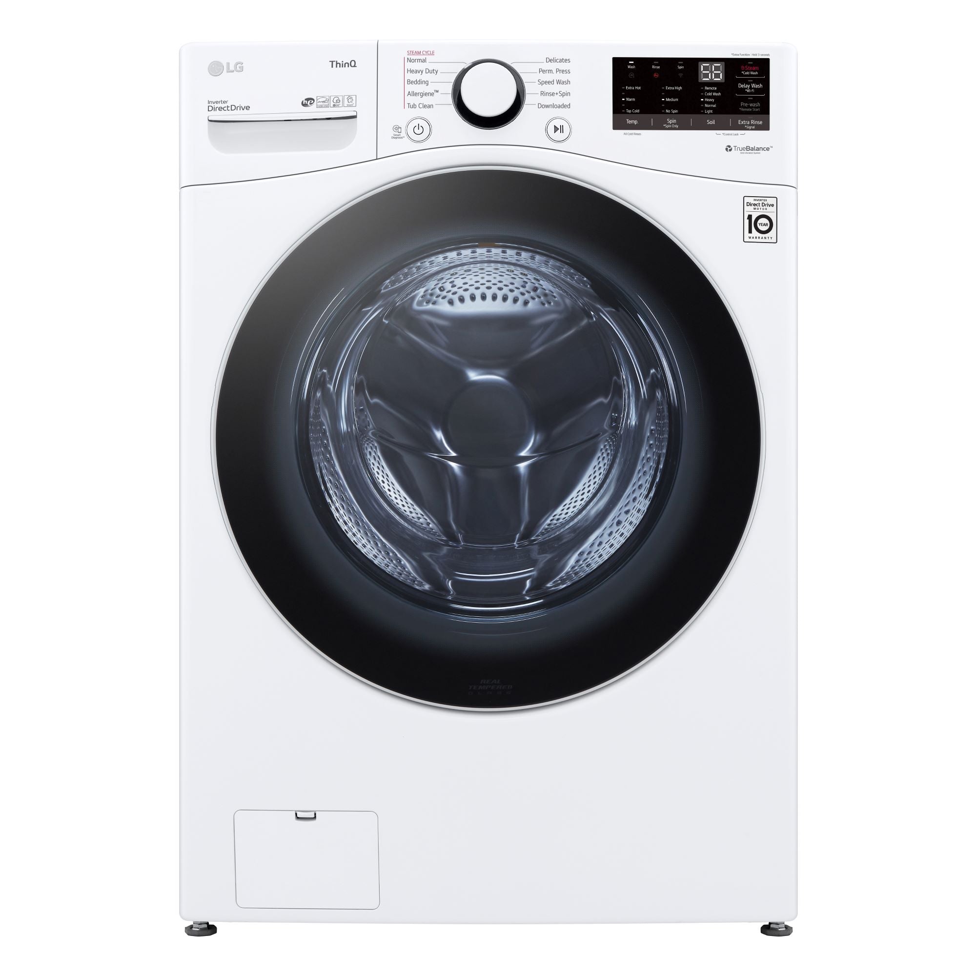 LG WM3600HWA 5.2 Cu.Ft Smart Wi-Fi Enabled Front Load Washer with AI Direct Drive & Steam Technology - Perfect for Smart Homes & Large Laundry Loads