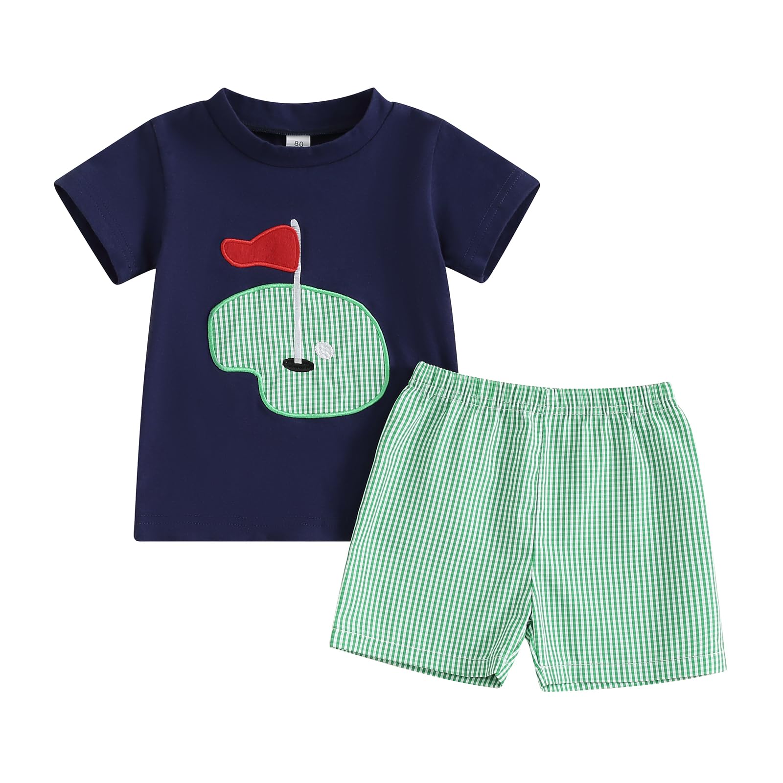 Adorable 2-Piece Golf Outfit Set for Toddler Boys - Polo Shirt & Plaid Shorts | Perfect for Summer, Birthdays & Golf-Themed Events