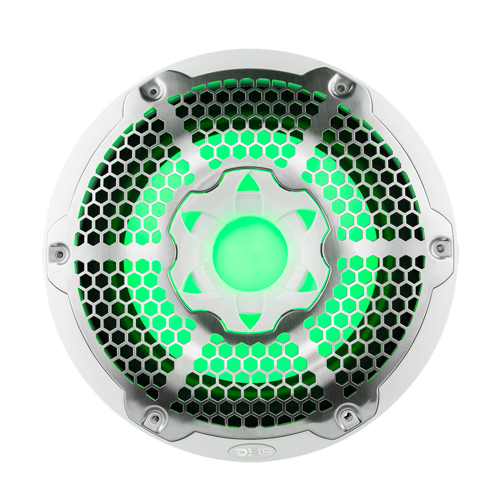NXL 10 Inch Marine Subwoofer with RGB LED Lights - 300 Watts RMS, SVC 4 Ohm, White - Perfect for Boats, Yachts & Outdoor Audio Systems